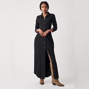 Faherty legend twill button down shirtdress maxi